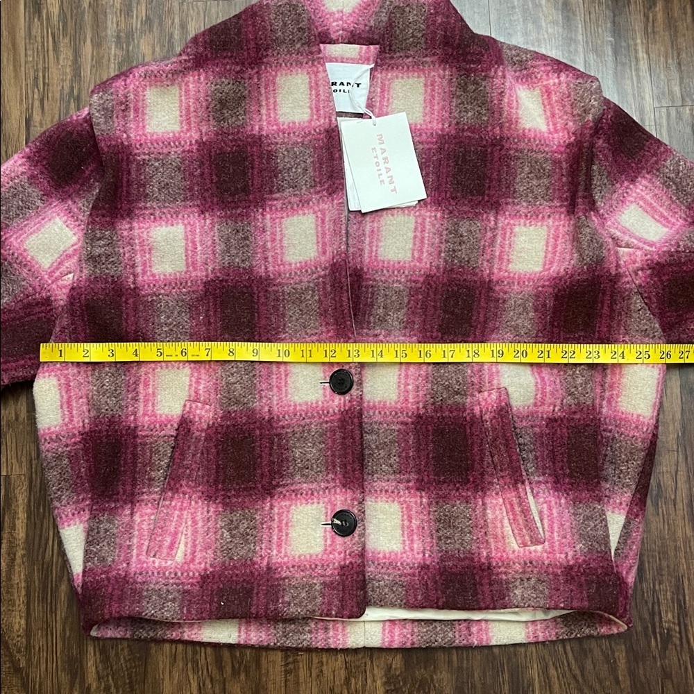 ISABEL MARANT ÉTOILE  Drogo Boxy Plaid Strong Shoulder Jacket 44 10-12 - Picture 8 of 16